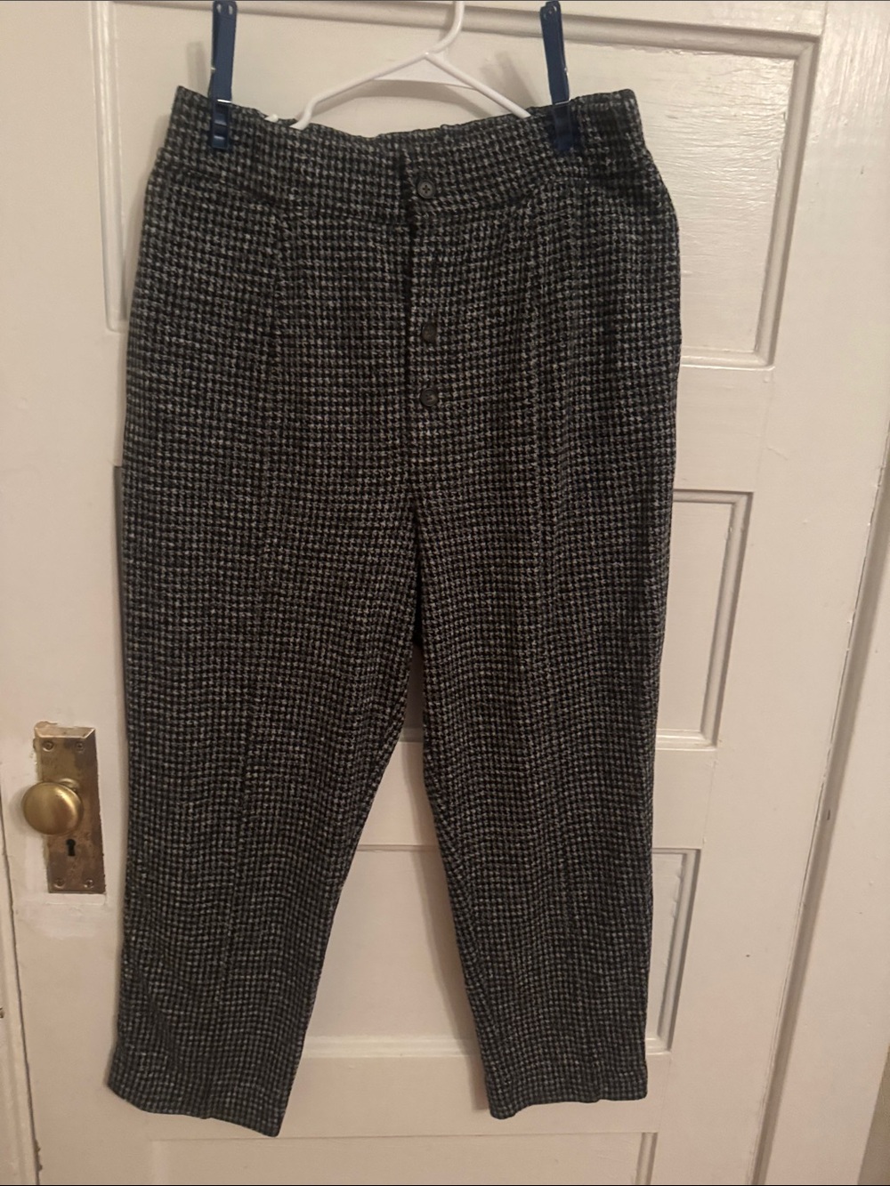 Madewell Black & White Houndstooth Trousers